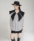 Zipper Big Collar Blouse